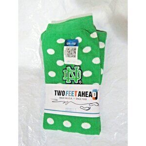 NCAA Notre Dame Green "ND" Logo Kelly w/Dot Knee High Socks 4-9 Two Feet Ahead